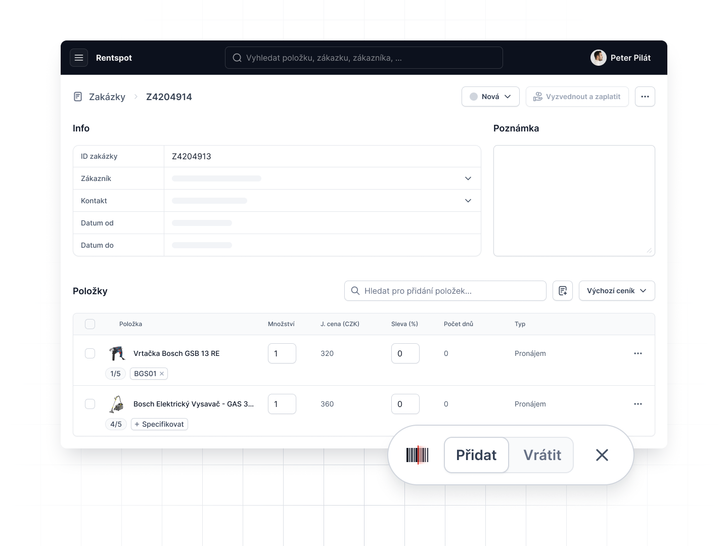 Podpora čteček čárových kódů a občanských průkazů